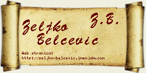 Željko Belčević vizit kartica